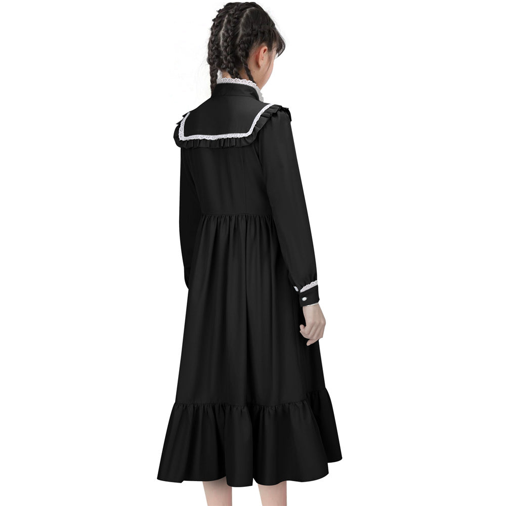 Harriet Tubman Colonial Girl Costume Prairie Pioneer Dress for Kids Black