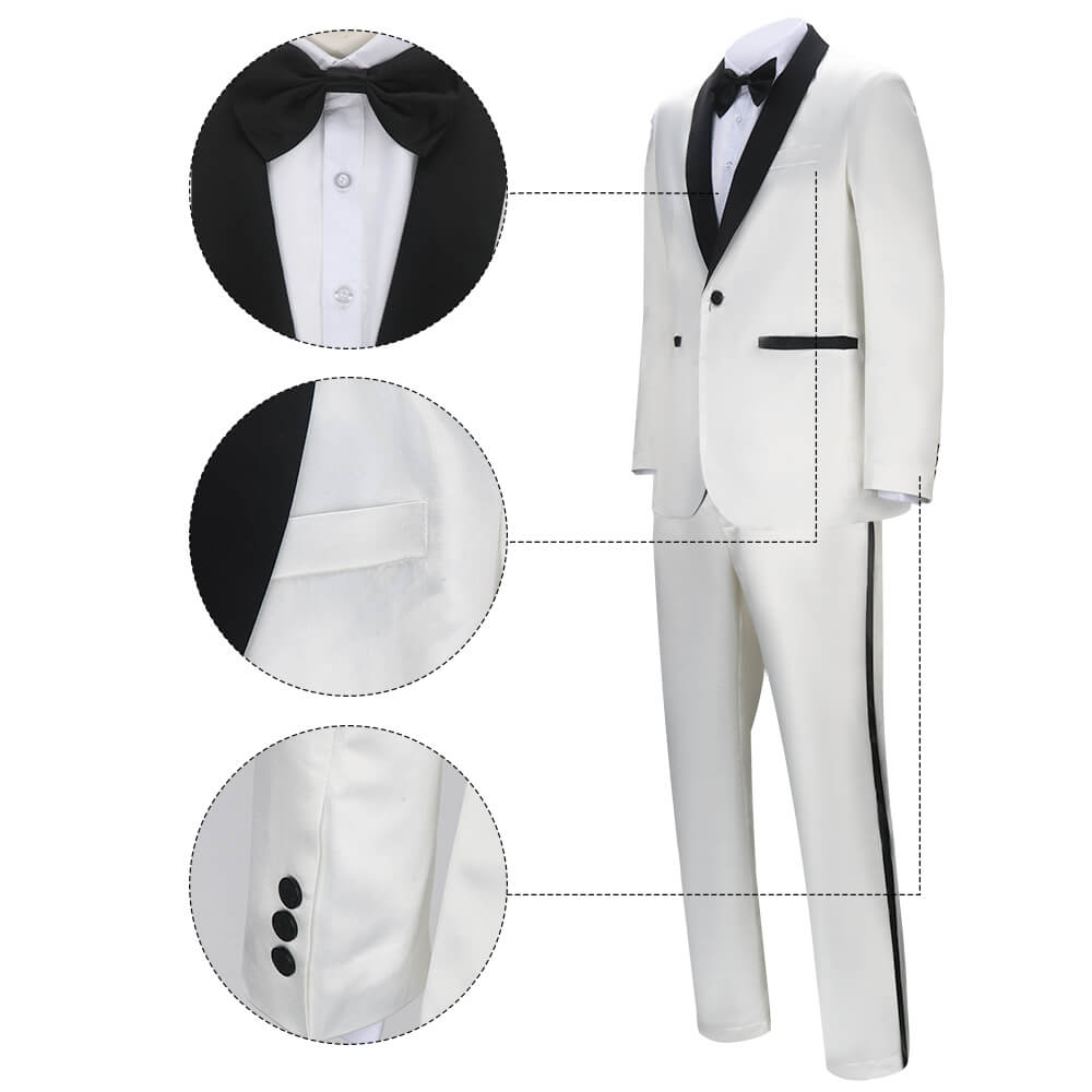 21 Jump Street Schmidt Jenko Cosplay Costume White Suit (Ready to Ship) Vikidoky