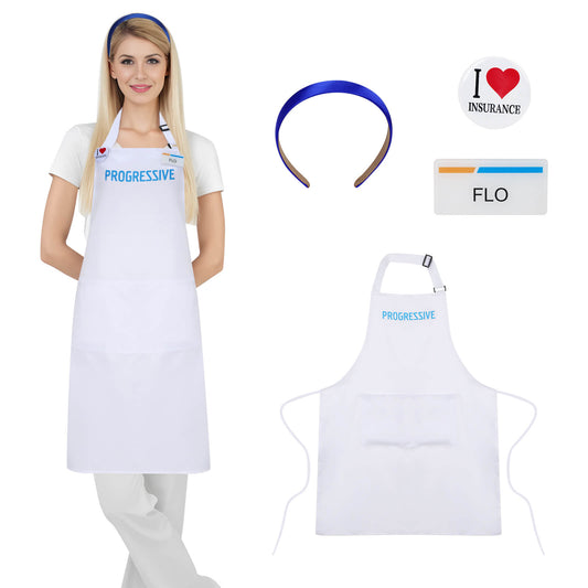 Progressive Insurance Flo Apron Halloween Cosplay Costume - VikiDoky