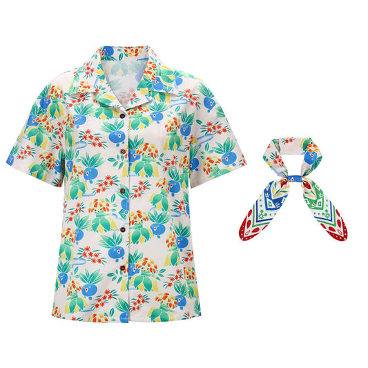 Women Concierge Haru T-Shirt Tie Cosplay Costume Vikidoky