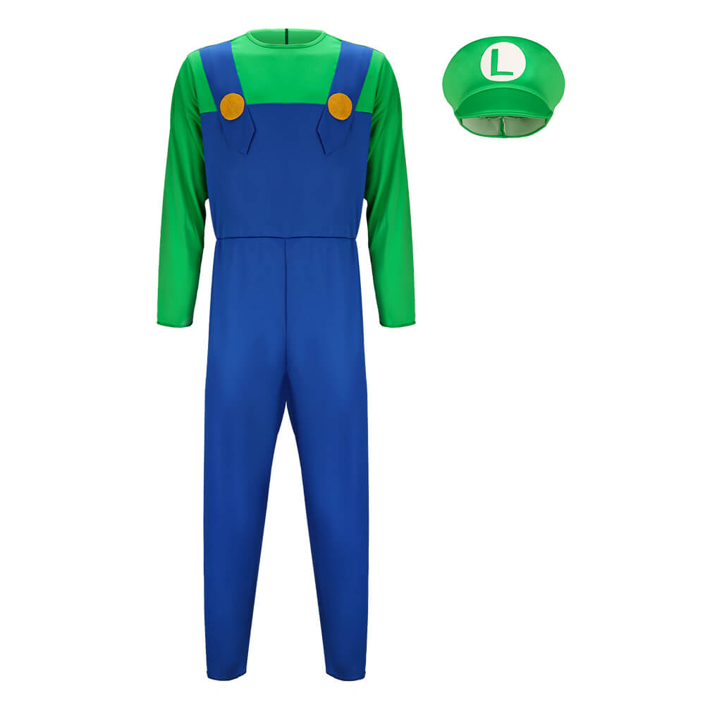 Men's Luigi Costume The Super Mario Bros. Movie Vikidoky