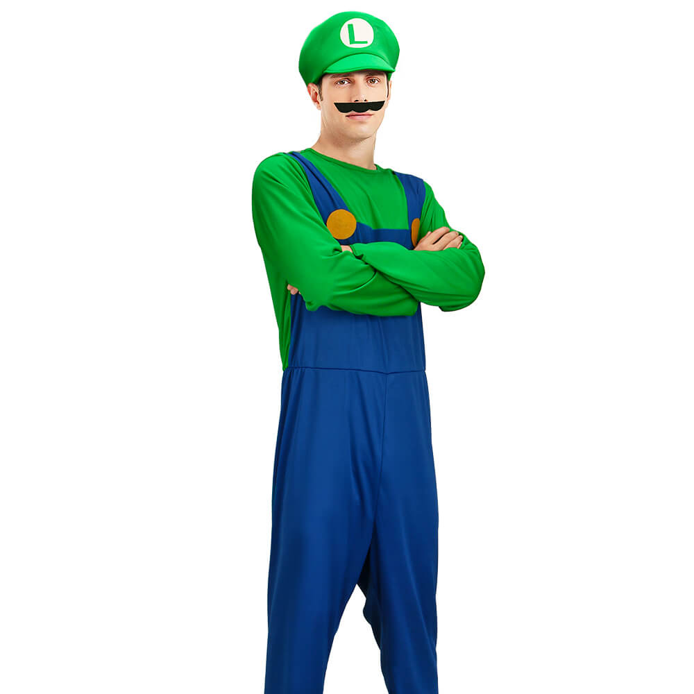 Men's Luigi Costume The Super Mario Bros. Movie Vikidoky
