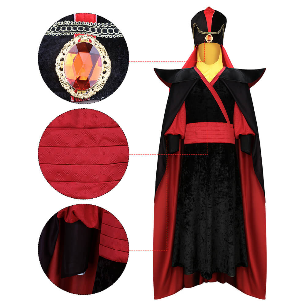 Aladdin Jafar Cosplay Costume for Adults (S-XXL Ready to Ship) Vikidoky