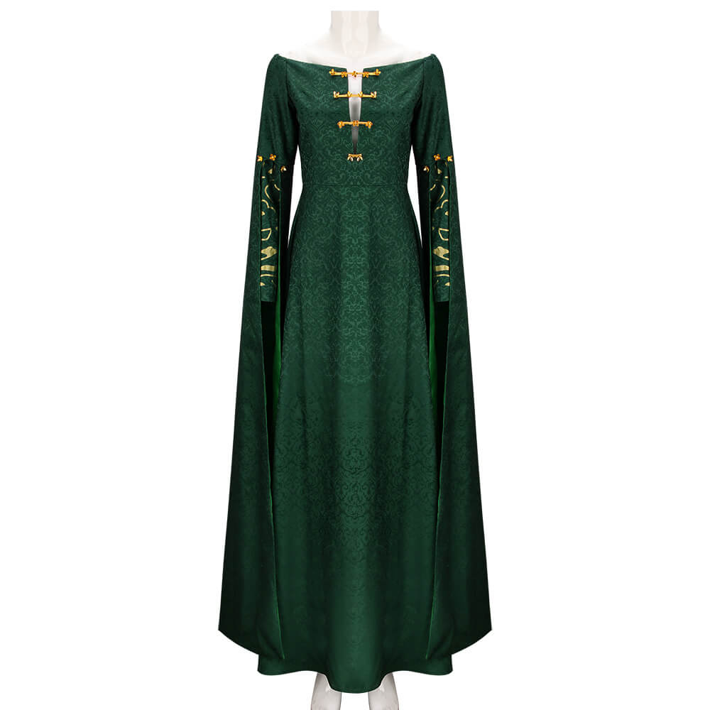 House of the Dragon Alicent Hightower Green Dress Cosplay Costume Vikidoky