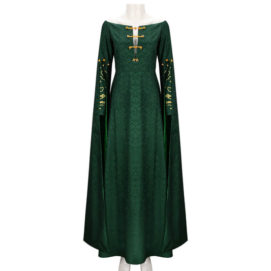 House of the Dragon Alicent Hightower Green Dress Cosplay Costume Vikidoky