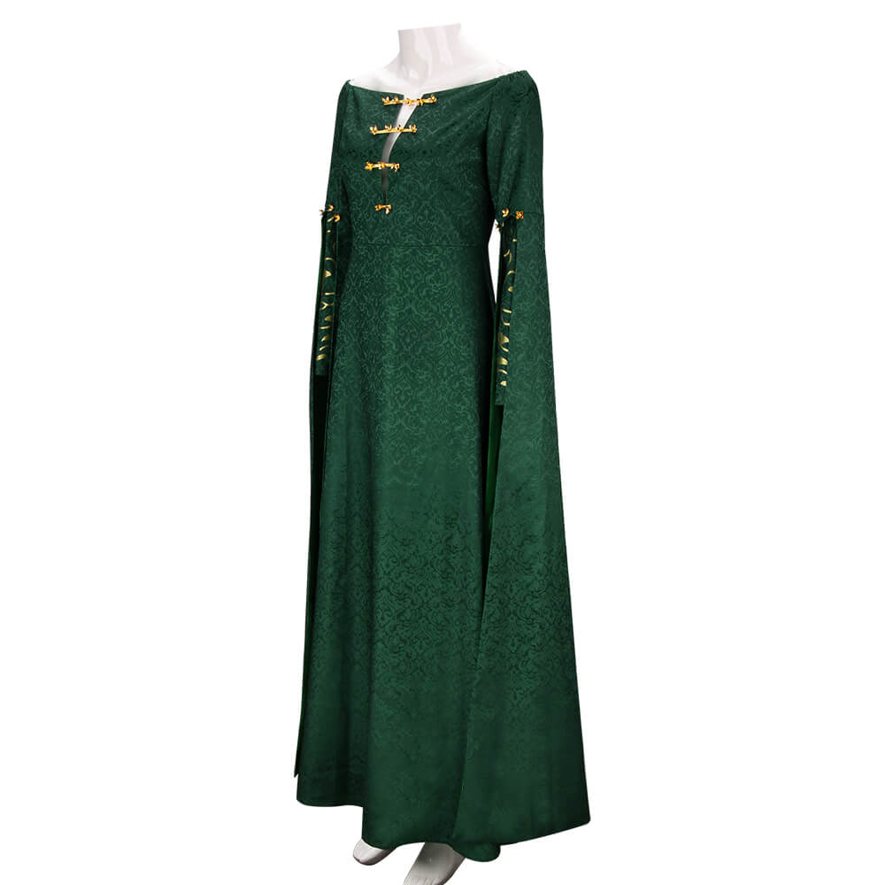 House of the Dragon Alicent Hightower Green Dress Cosplay Costume Vikidoky