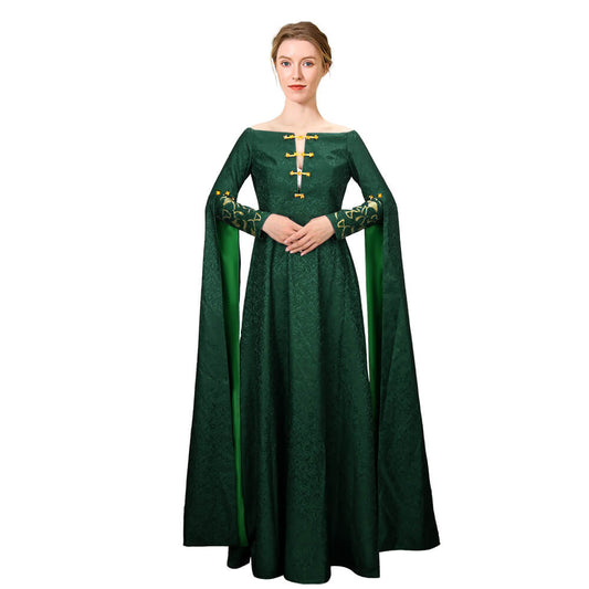 House of the Dragon Alicent Hightower Green Dress Cosplay Costume Vikidoky