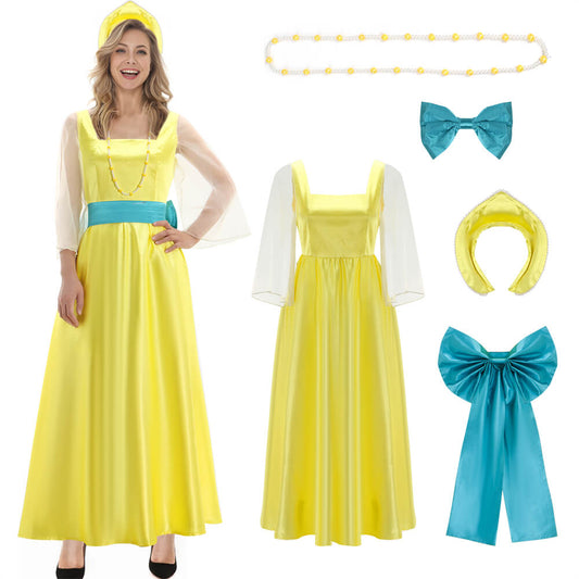 Anastasia Anya Yellow Dress Cosplay Costume Vikidoky