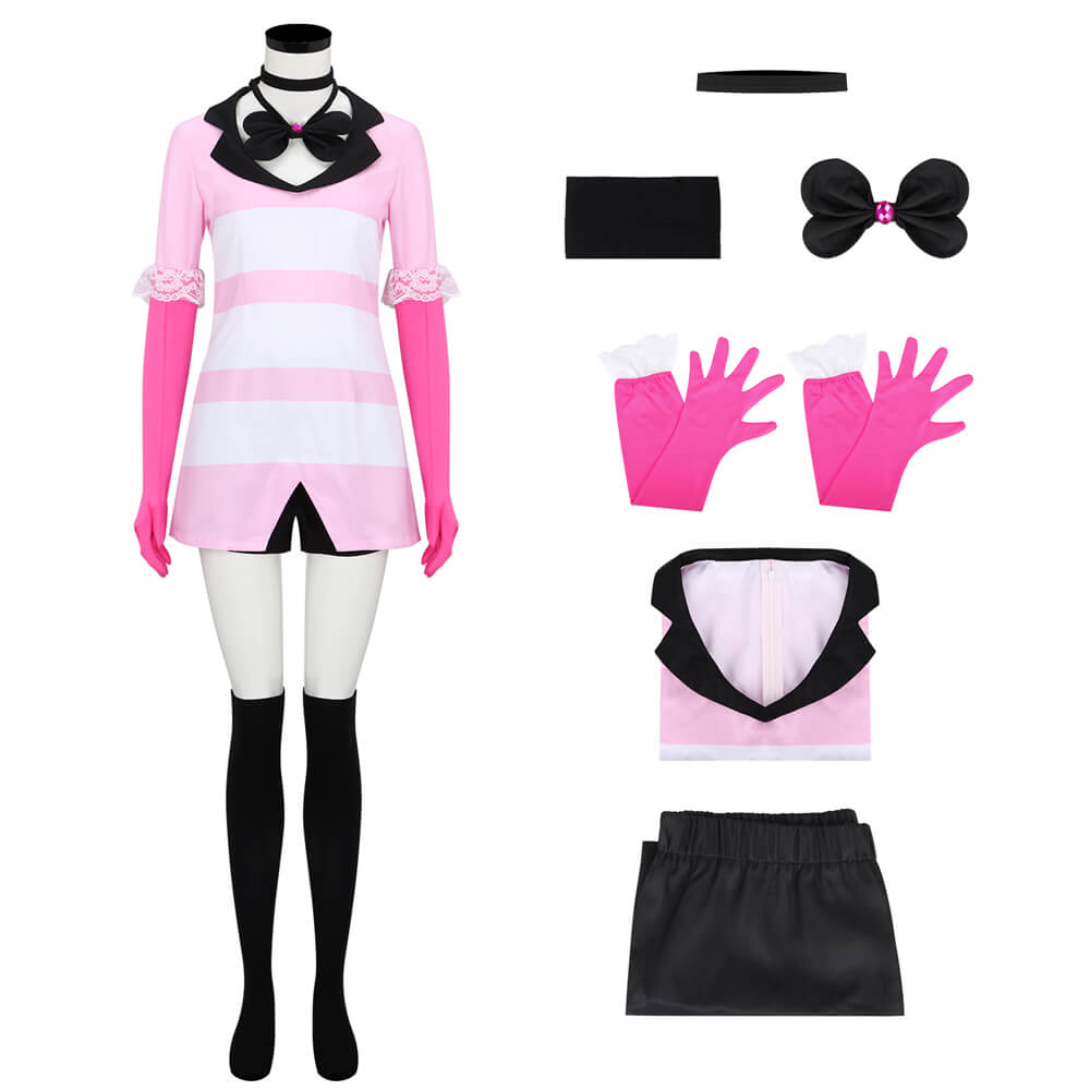 Hazbin Hotel Angel Dust Cosplay Costume Vikidoky