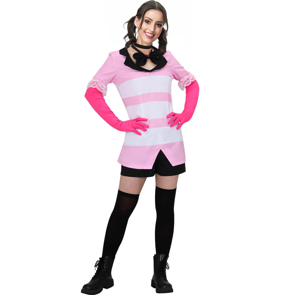 Hazbin Hotel Angel Dust Cosplay Costume Vikidoky