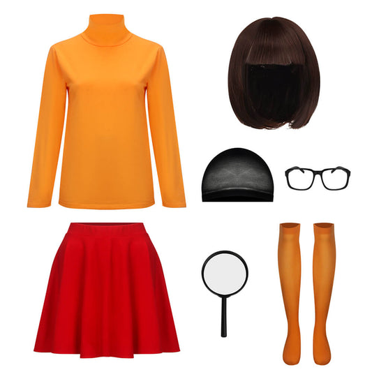 Velma Dinkley Anime Cosplay Costume Vikidoky