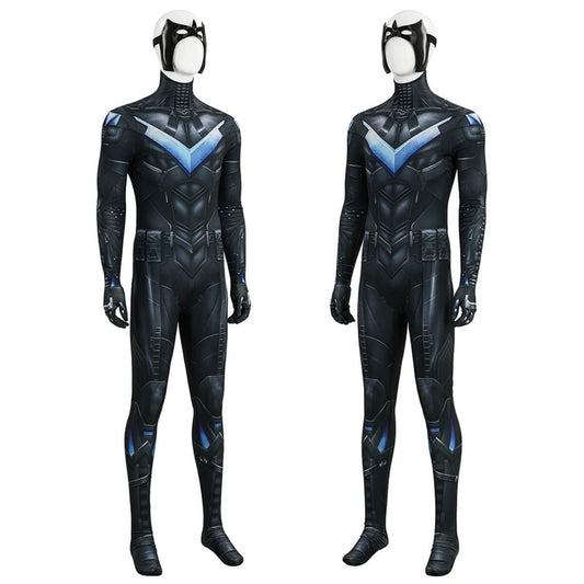 Arkham Knight Dick Grayson Cosplay Costume Jumpsuit Eye Mask