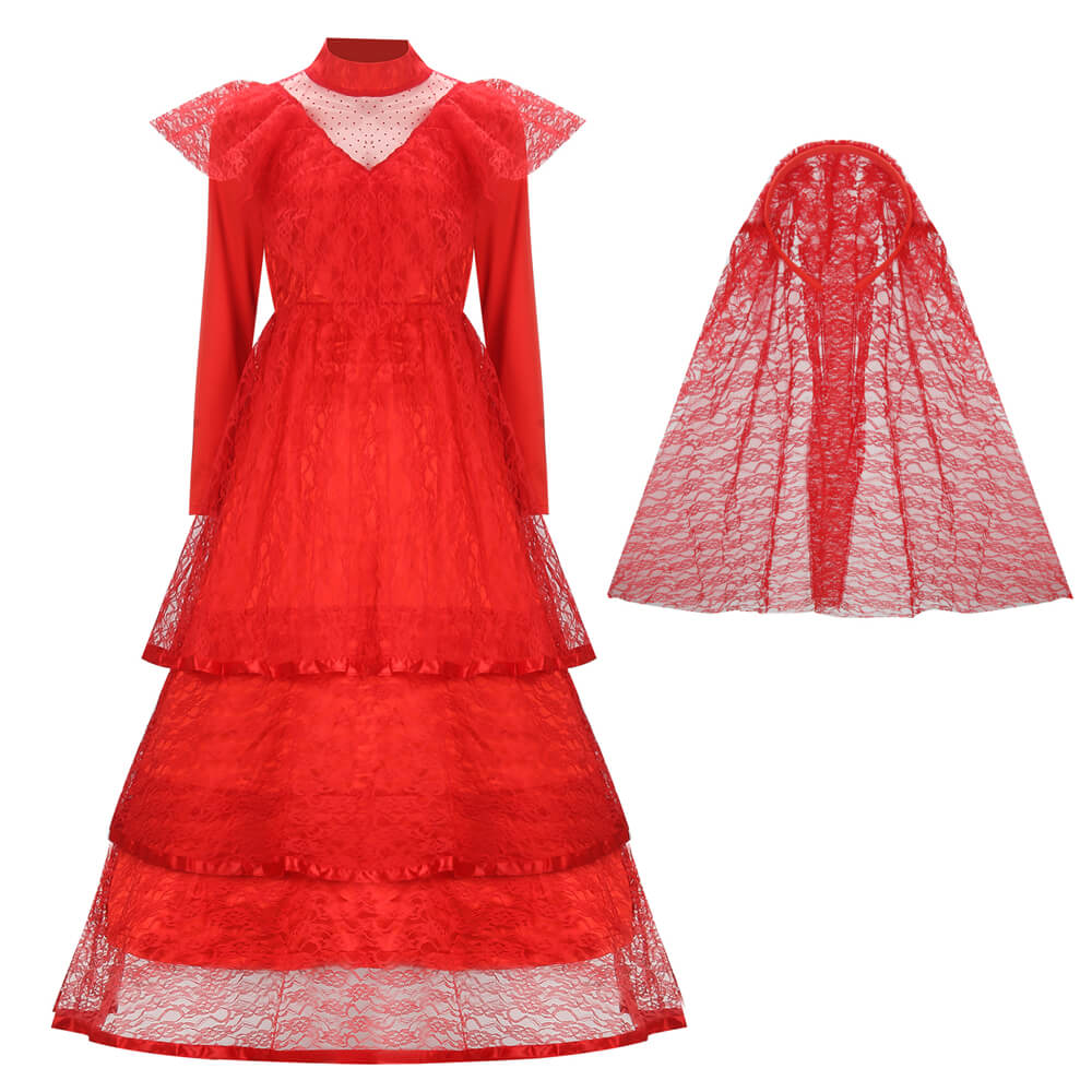 Beetlejuice Lydia Deetz Wedding Dress Costume Halloween Cosplay