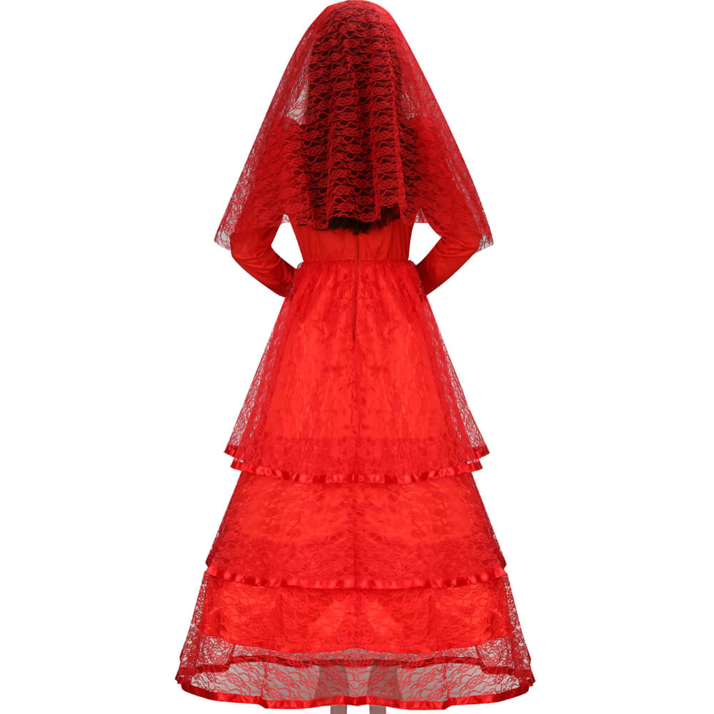 Beetlejuice Lydia Deetz Wedding Dress Costume Halloween Cosplay
