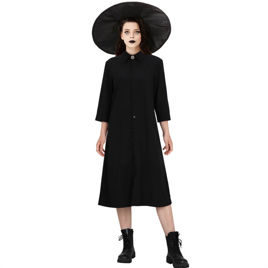 Beetlejuice Lydia Deetz Cosplay Costume Gothic Black Dress Vikidoky