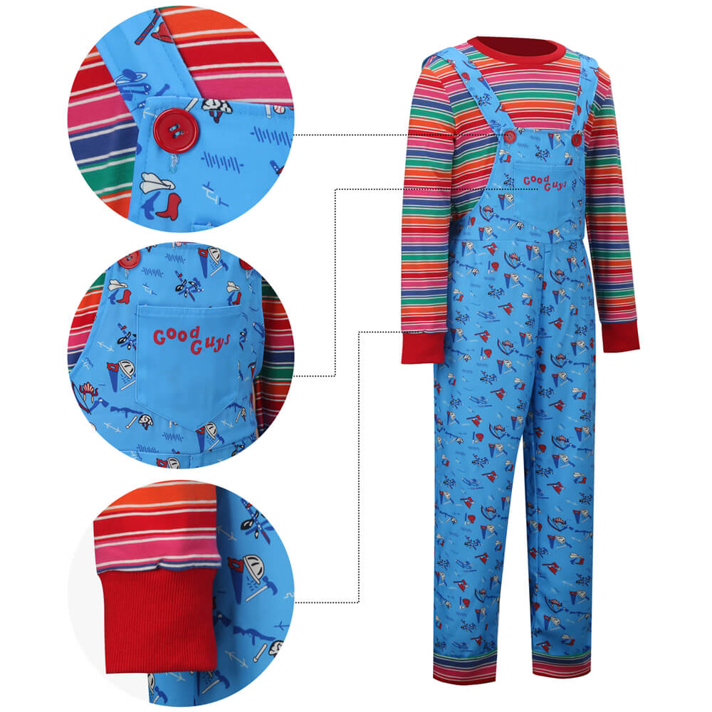 Kids Child's Play Chucky Good Guys Cosplay Costume Vikidoky