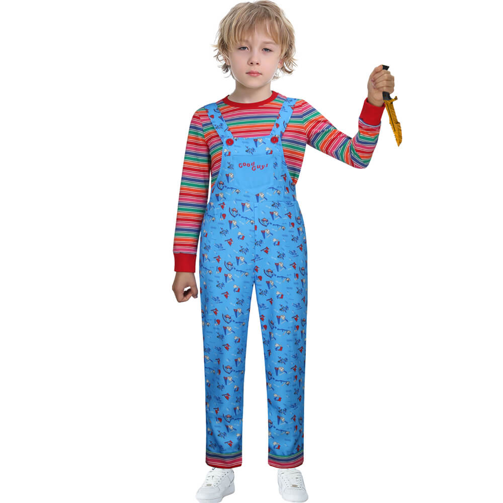 Kids Child's Play Chucky Good Guys Cosplay Costume Vikidoky
