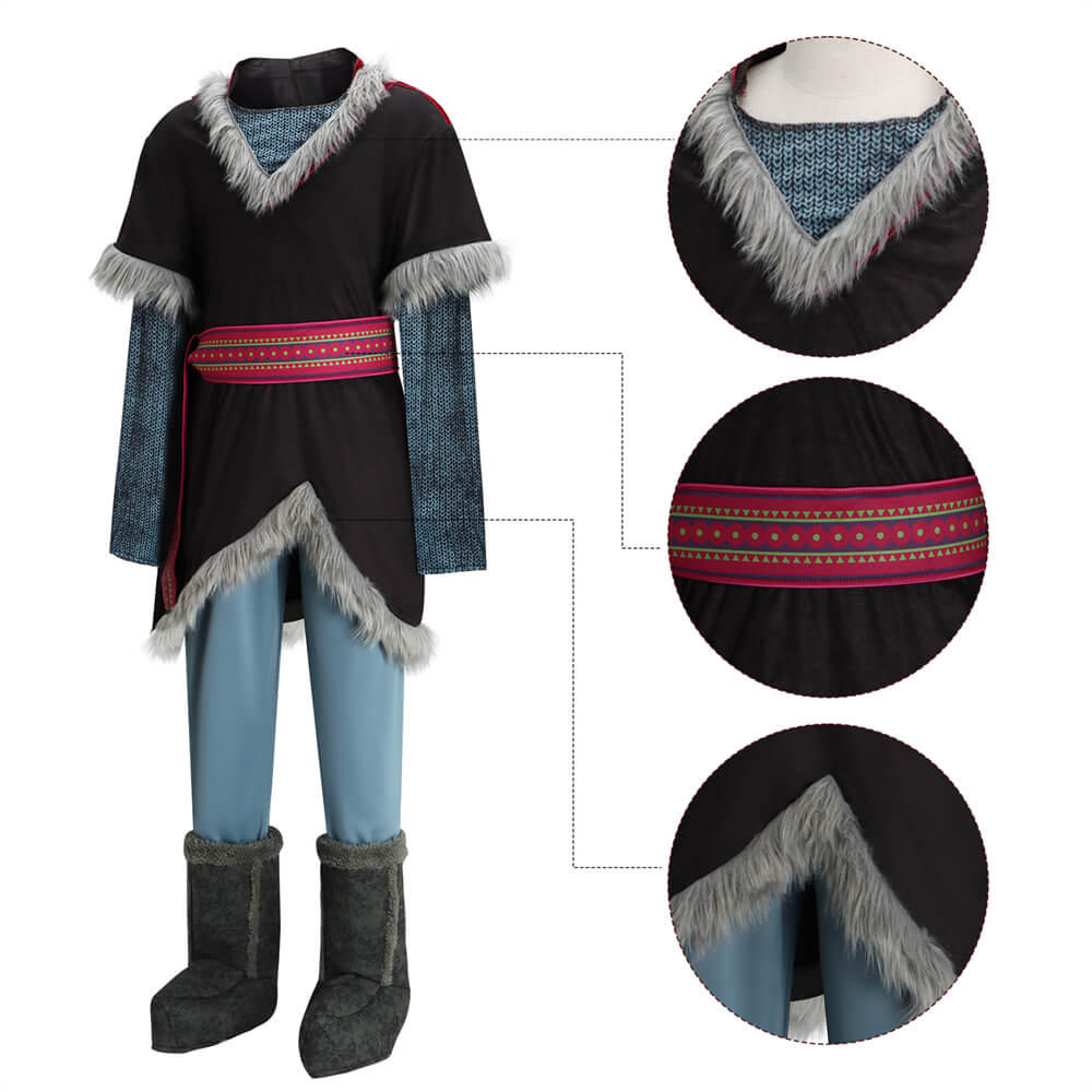 Boys Frozen Kristoff Bjorgman Cosplay Costume Vikidoky