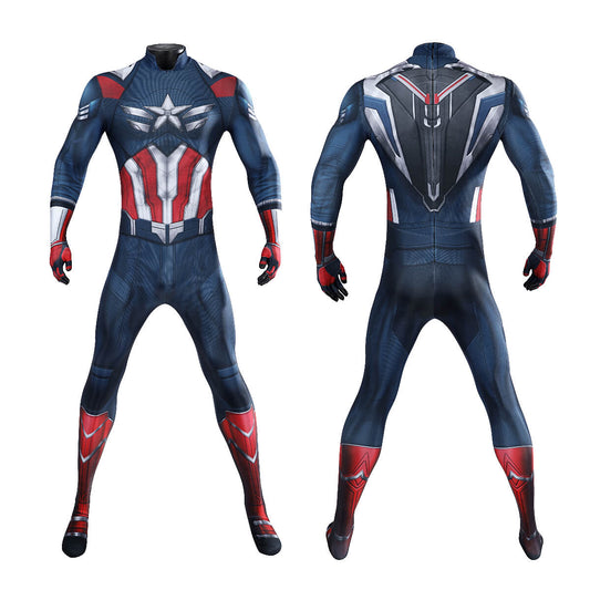 Captain America Brave New World Sam Wilson Cosplay Costume Superhero Suit Printed Style Vikidoky