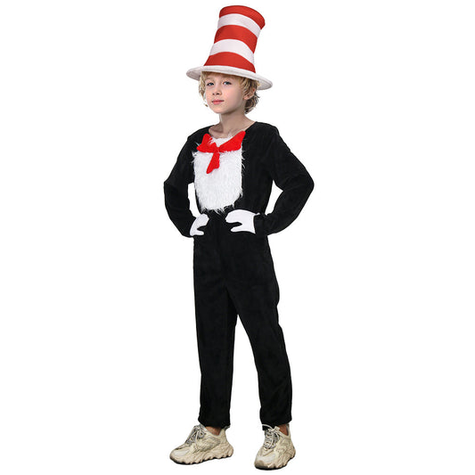 Child Dr. Seuss The Cat in the Hat Costume Hat Halloween Cosplay Vikidoky