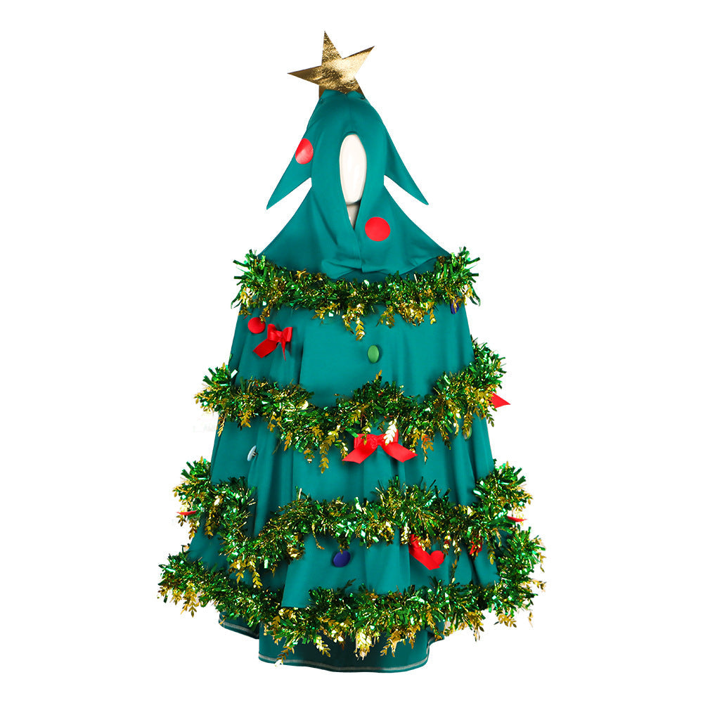 2024 Christmas Tree Costume for Adults Stage Cosplay Outfits Fancy Dress Vikidoky