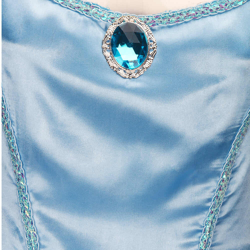 Princess Cinderella Blue Dress Cosplay Costume Vikidoky