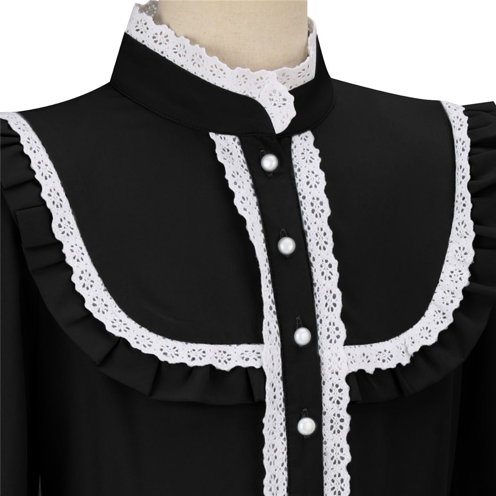 Harriet Tubman Colonial Girl Costume Prairie Pioneer Dress for Kids Black