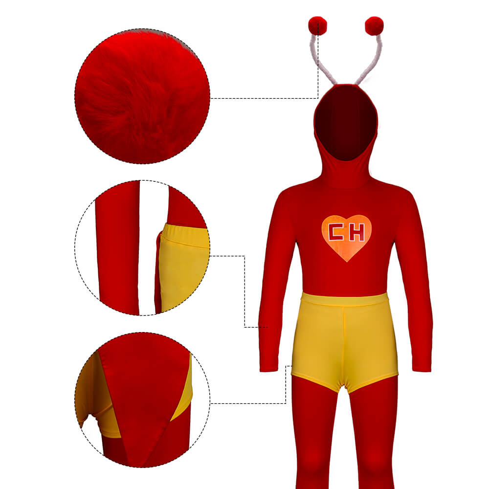 Kids El Chapulin Colorado Cosplay Costume (130/140 Ready to Ship) Vikidoky