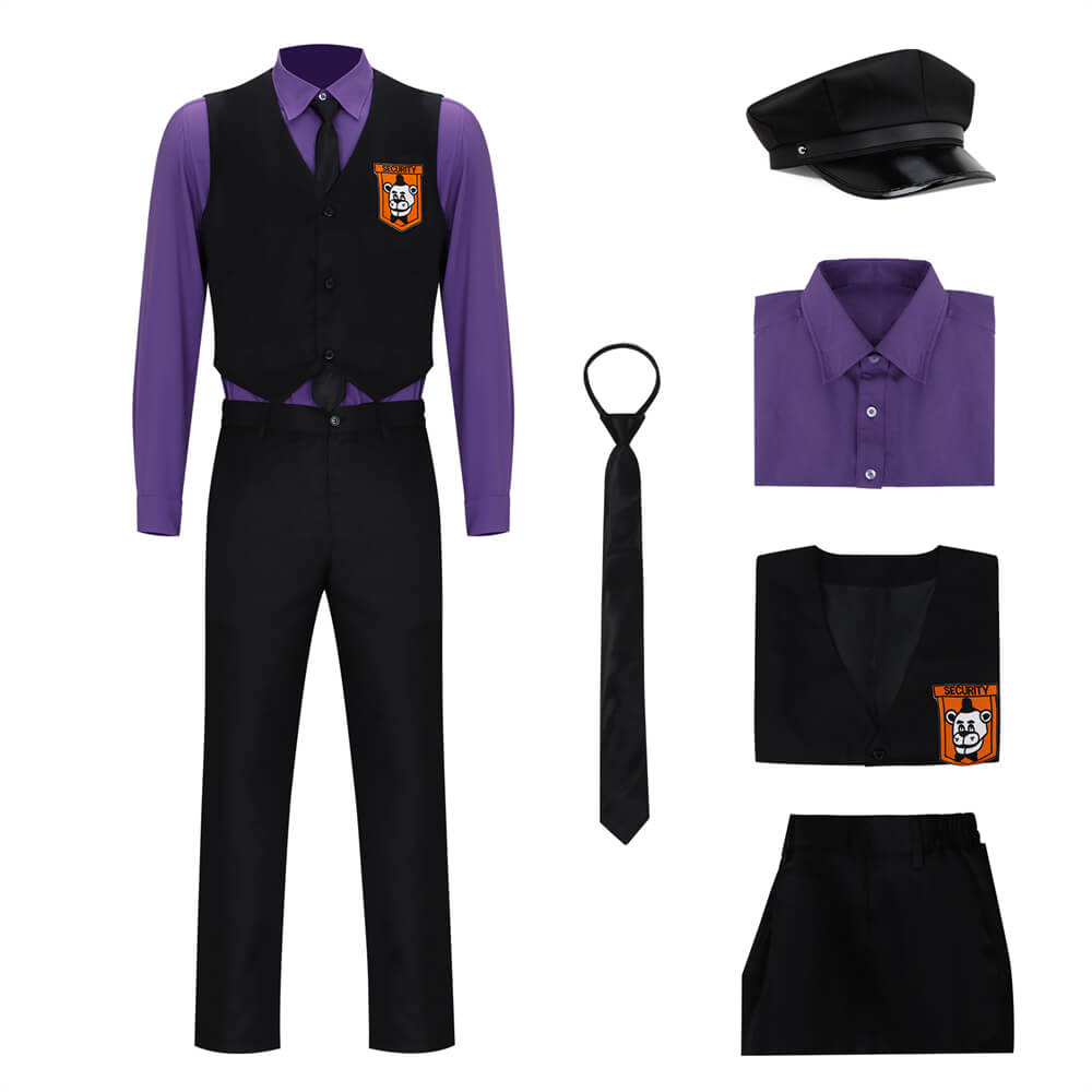 Vikidoky FNAF Movie William Afton Purple Guy Cosplay Costume
