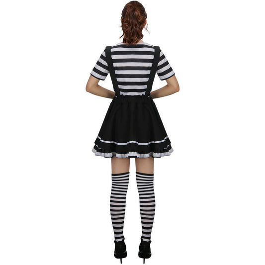 French Mime Costume for Women Halloween Outfits Vikidoky
