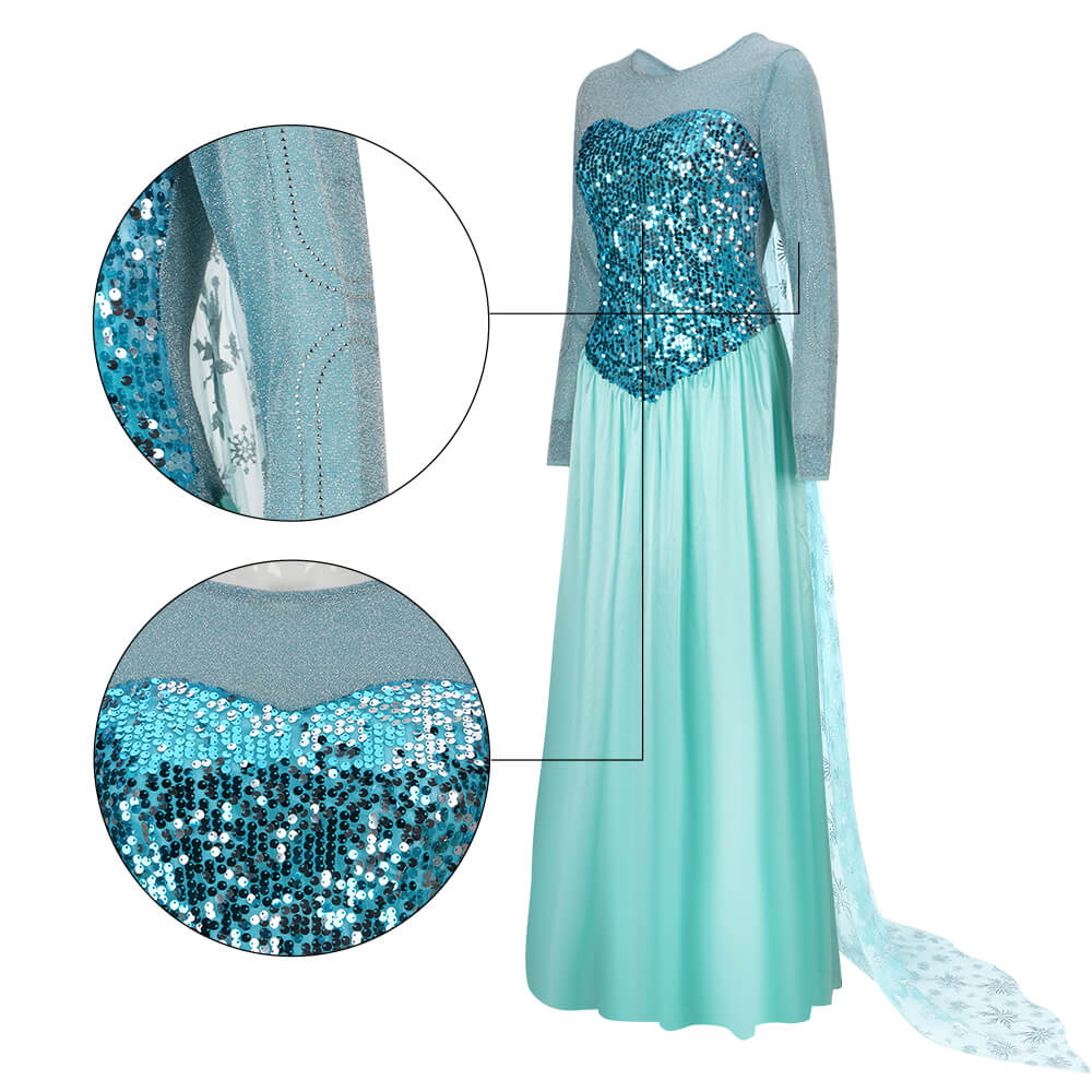 Frozen Elsa Dress Snow Queen Cosplay Costume