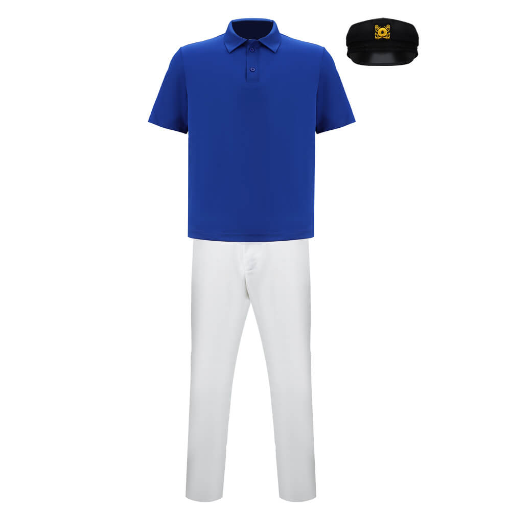 Gilligan's Island The Skipper Jonas Grumby Cosplay Costume Vikidoky