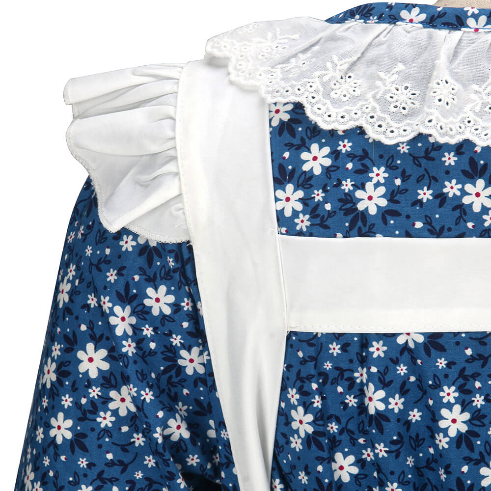 Pioneer Girl Dress Colonial Prairie Costume for Kids Party Suit