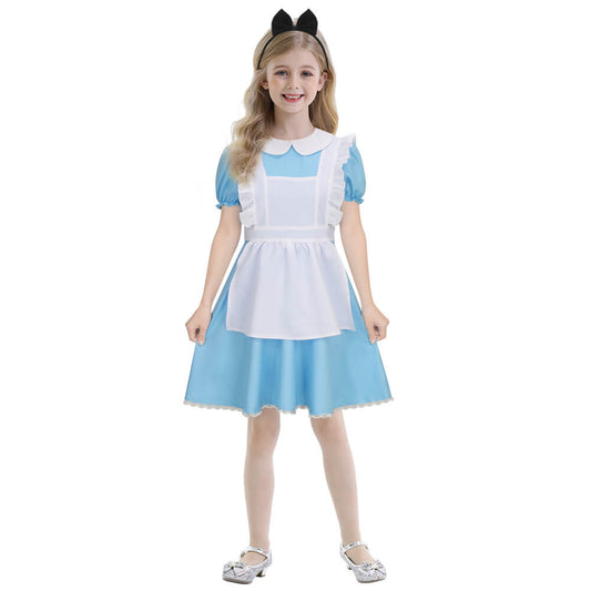 Kids Alice in Wonderland Dress Cosplay Costume Vikidoky