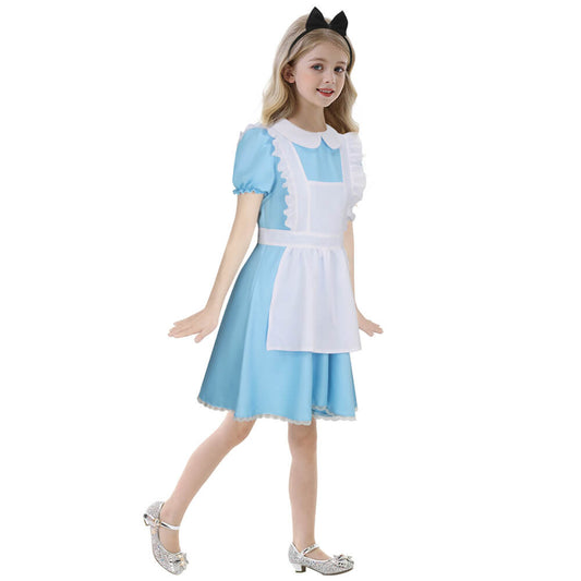 Kids Alice in Wonderland Dress Cosplay Costume Vikidoky