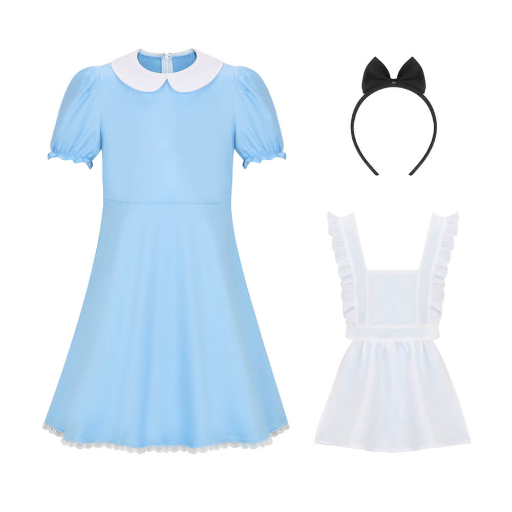 Kids Alice in Wonderland Dress Cosplay Costume Vikidoky