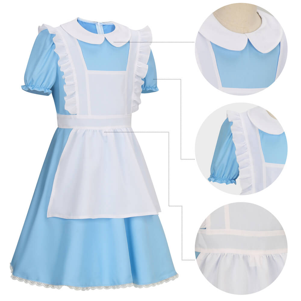 Kids Alice in Wonderland Dress Cosplay Costume Vikidoky