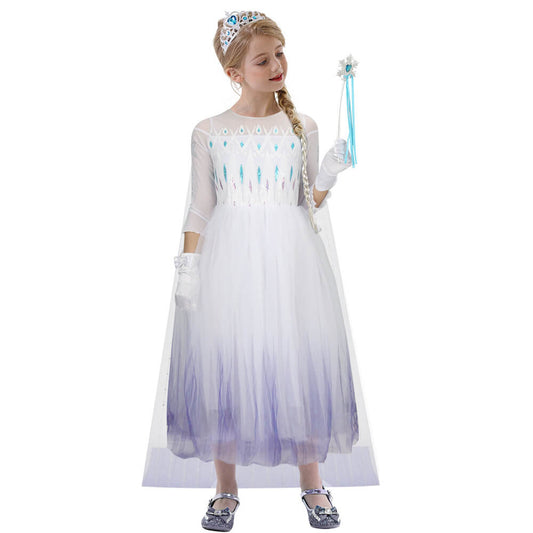 Girls Frozen 2 Elsa Dress Cosplay Costume Vikidoky