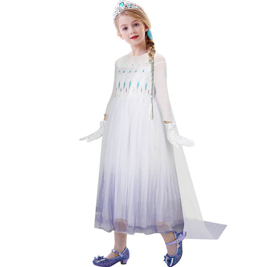 Girls Frozen 2 Elsa Dress Cosplay Costume Vikidoky