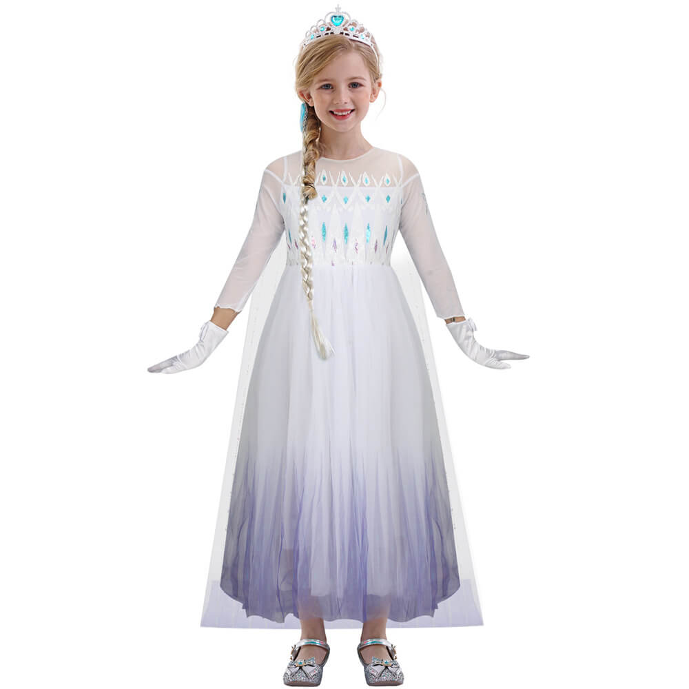 Girls Frozen 2 Elsa Dress Cosplay Costume Vikidoky
