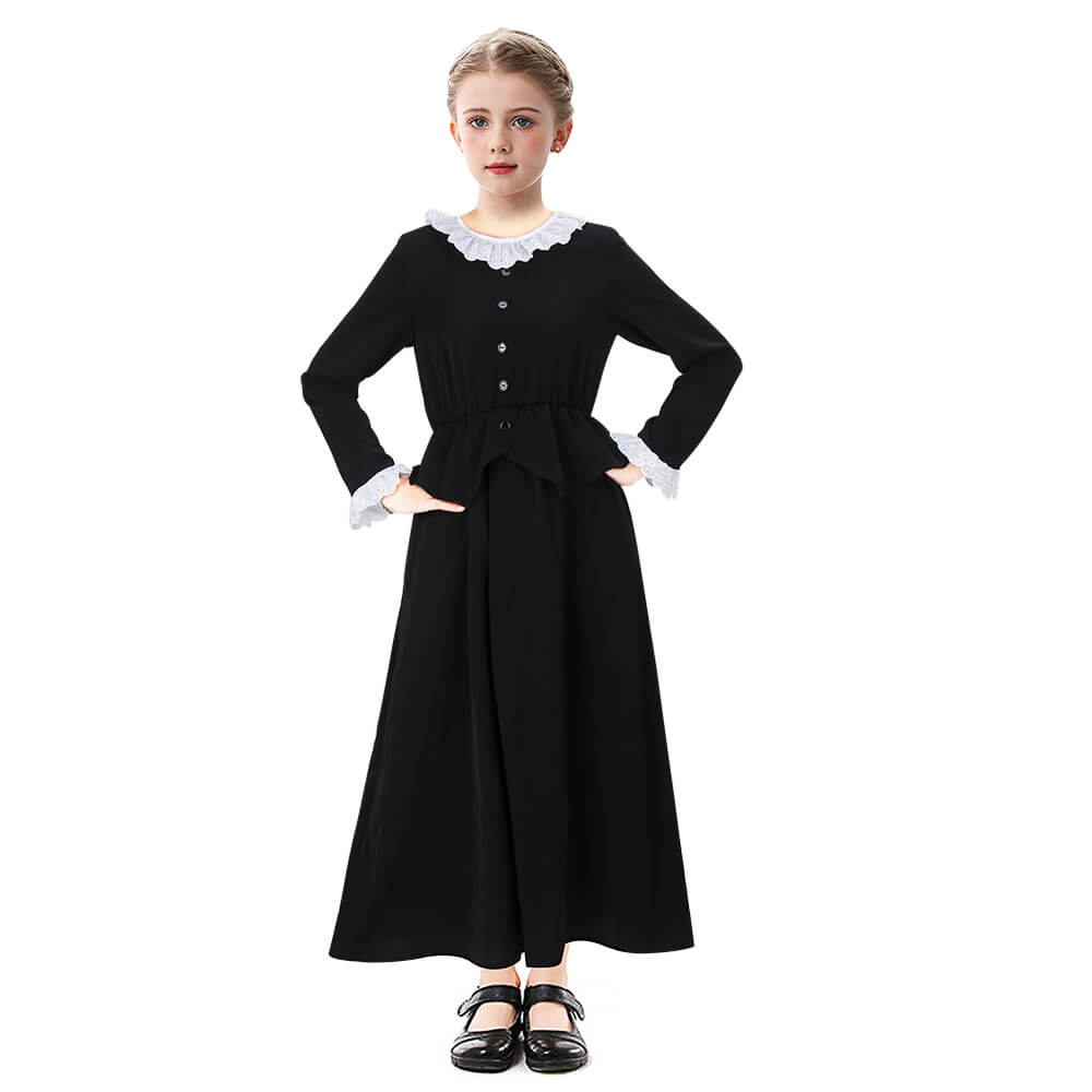 Girls Harriet Tubman Colonial Costume Black Dress