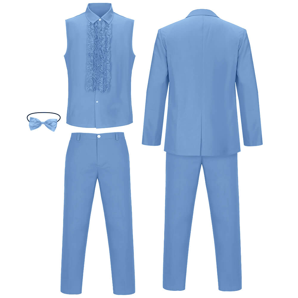 Harry Dunne Dumb and Dumber Blue Suit Cosplay Costume for Men