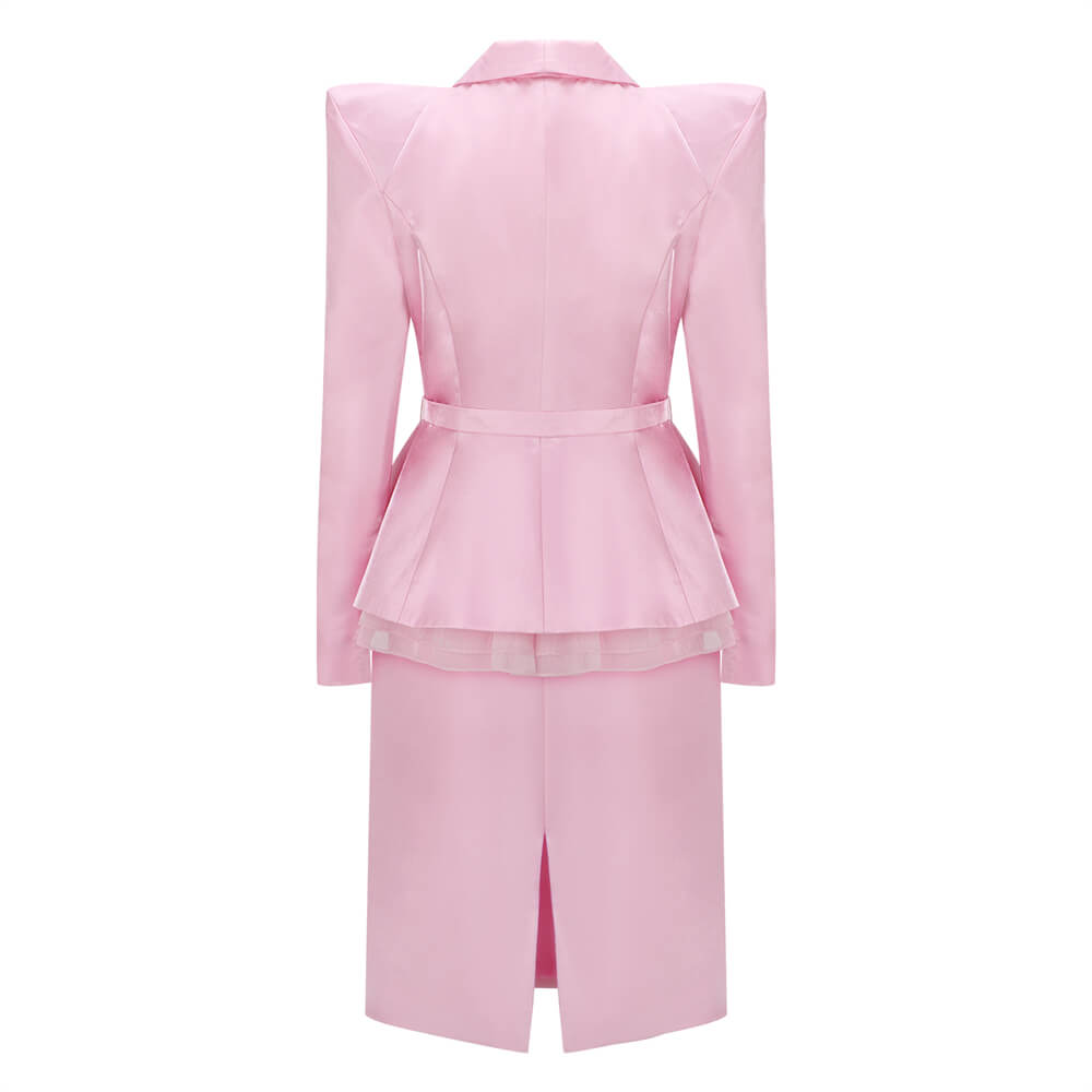 Hunger Games: The Ballad of Songbirds and Snakes Tigris Cosplay Costume Pink Suit Vikidoky