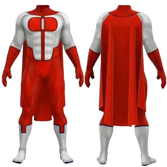 Invincible Omni-Man Cosplay Costume Nolan Grayson Jumpsuit Cape