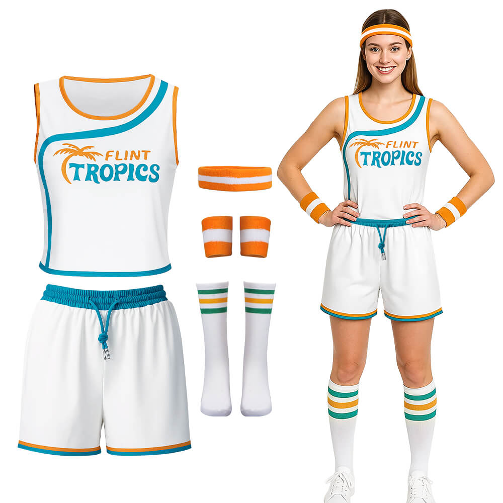 Jackie Moon Flint Tropics Cheerleader Uniform for Women Semi-Pro Cosplay Costume