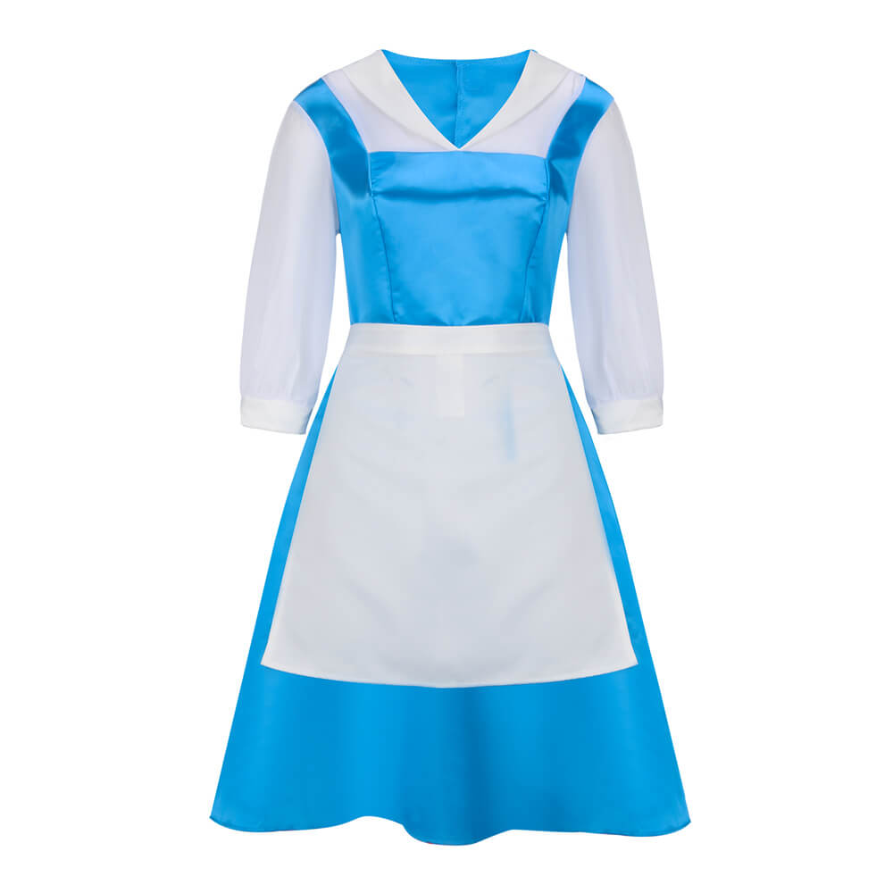 Girls Belle Maid Costume Beauty and the Beast Kids Dress Vikidoky