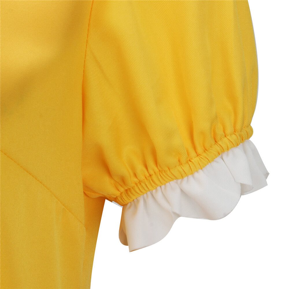 Girls Princess Daisy Dress Mario Cosplay Costume