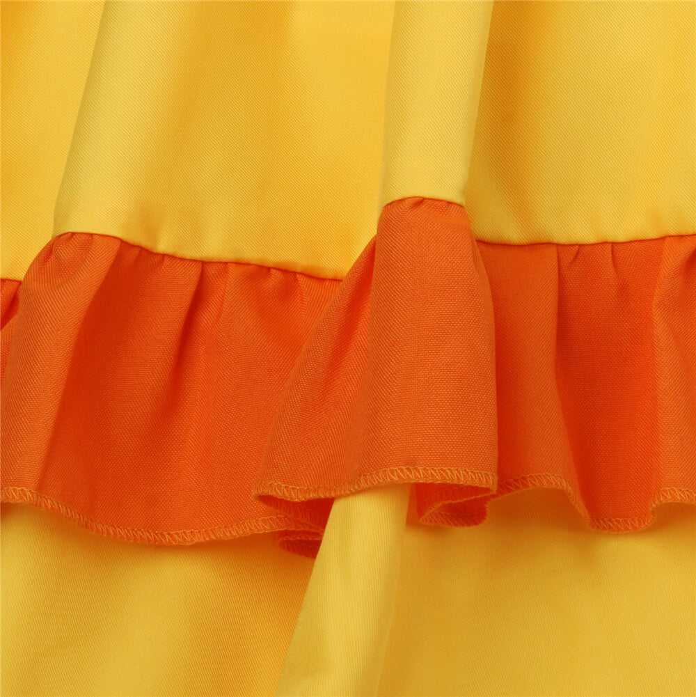 Girls Princess Daisy Dress Mario Cosplay Costume
