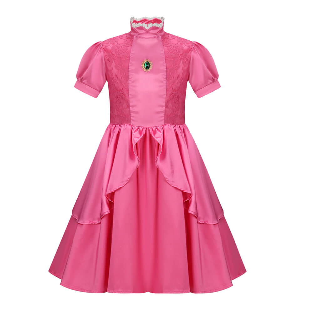 Kids Princess Peach Dress The Super Mario Bros. Movie Cospkay Costume