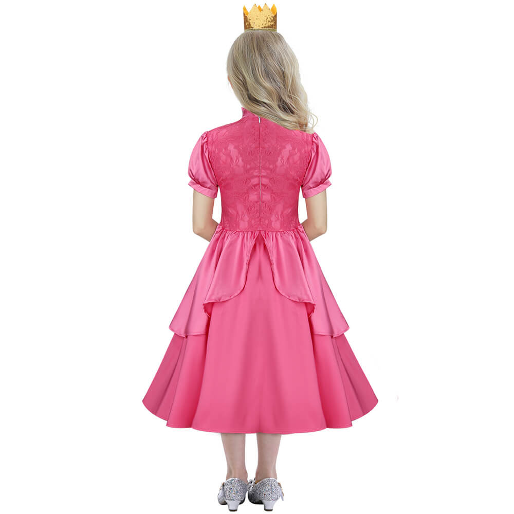 Kids Princess Peach Dress The Super Mario Bros. Movie Cospkay Costume